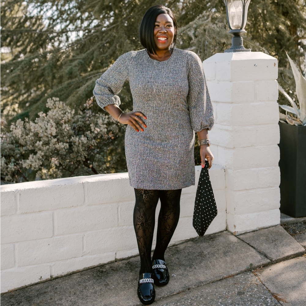 Loft Tweed Long sleeve Mini Dress